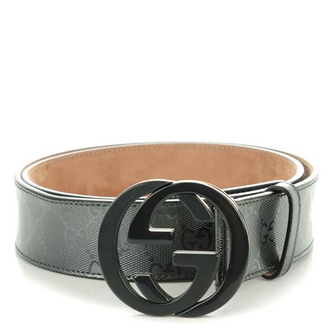 gucci imprime belt|GUCCI Imprime Monogram Interlocking G Belt Black.